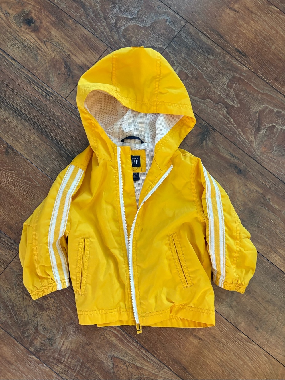 GAP Bright Yellow Hooded Windbreaker